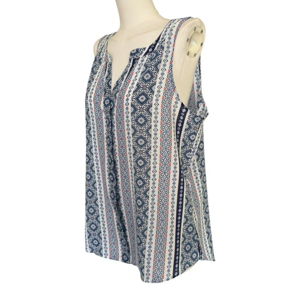 Sanctuary V-Neck Sleeveless Split Back Button Up Top Blouse Women's Sz L - Picture 2 of 11